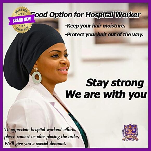 Adjustable Satin Lined Sleep Cap for Braids Dreadlocks Natural Hair